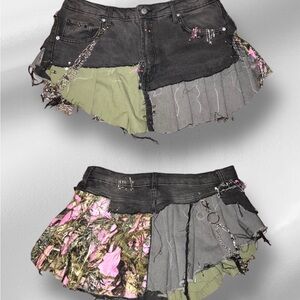 Patchwork Mini Skirt with Mixed Patterns